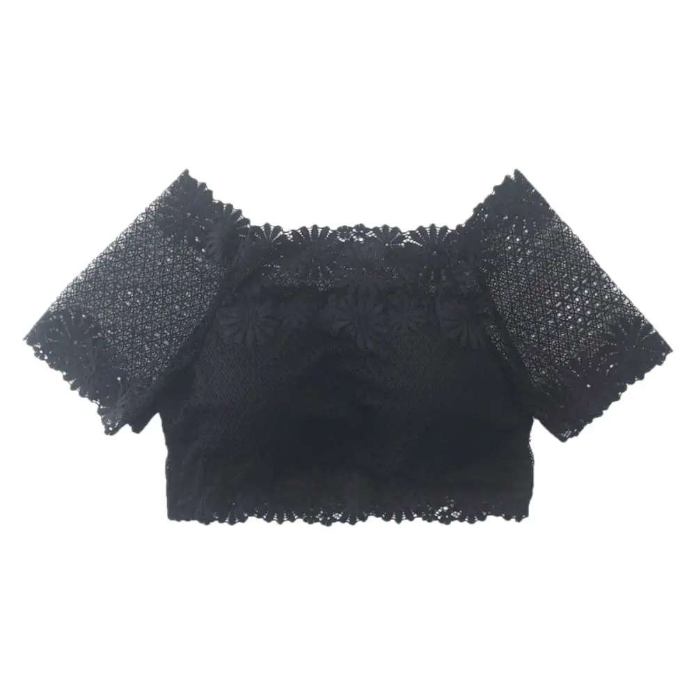 Spicy Girl Style Hollow Short Lace Camisole Square Neck Transparent Crop Tops Tanks Streetwear Undershirt Bra Vest Ladies
