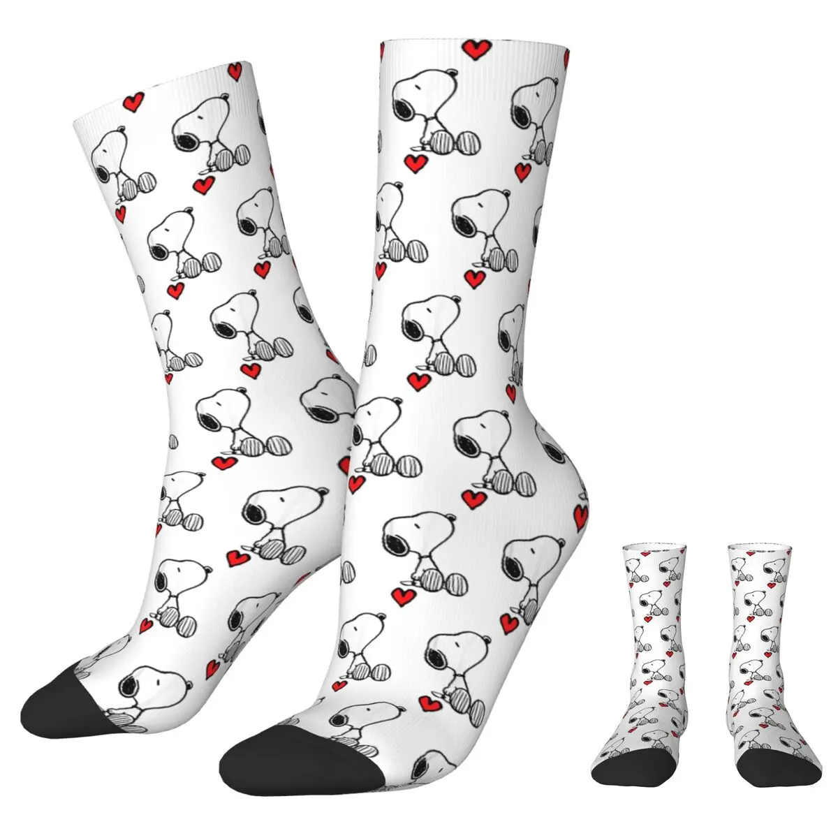 Official Peanuts Heart Sitting Snoopy Sock Happy Funny Men's Socks Casual Polyester Graphic Women's Spring Summer Autumn Winter