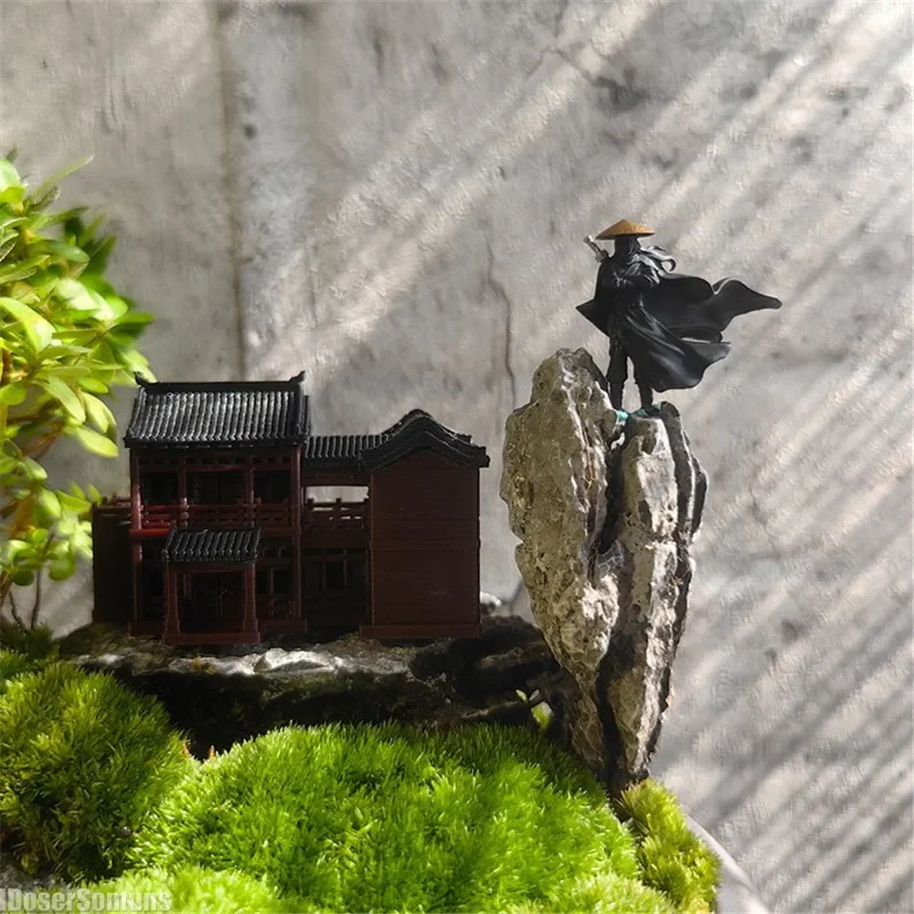 Cool Chinese Kung Fu Swordsman Figure 1:64 Sand Table Layout Mini Landscape Supplies Desk Decoration Fairy Garden Miniatures