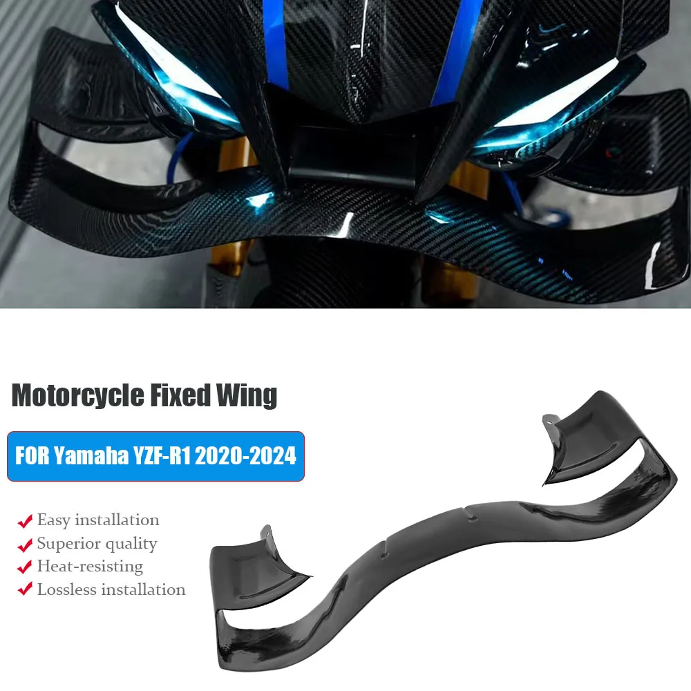 

NEW Fairing Fixed wing,Motorcycle GP Winglet Spoiler Parts ,glossy black For Yamaha YZF R1M,YZF-R1 2020 2021 2022 2023 2024