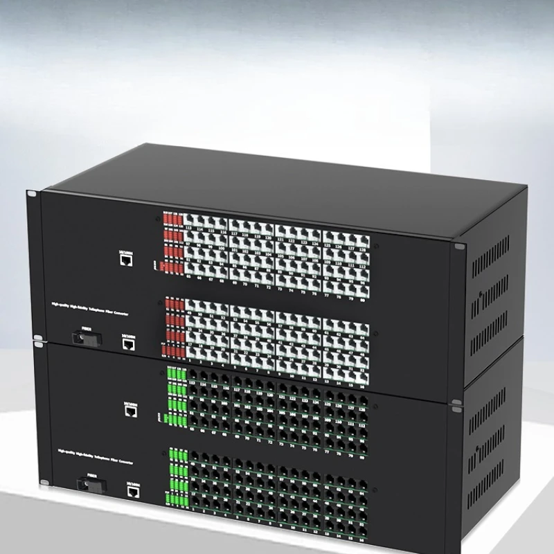 128-Channel telephone optical transceiver PCM voice optical transceiver telephone to fiber optic transceiver supports 100 Gigabi