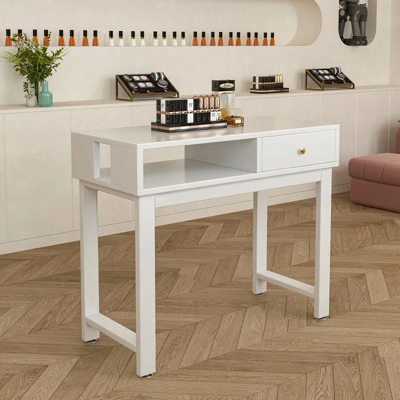 

Reception Simple Nail Desk Minimalist Minimalist Design Wooden Drawer Manicure Table Modern Waterproof Hand Nageltisch Furniture