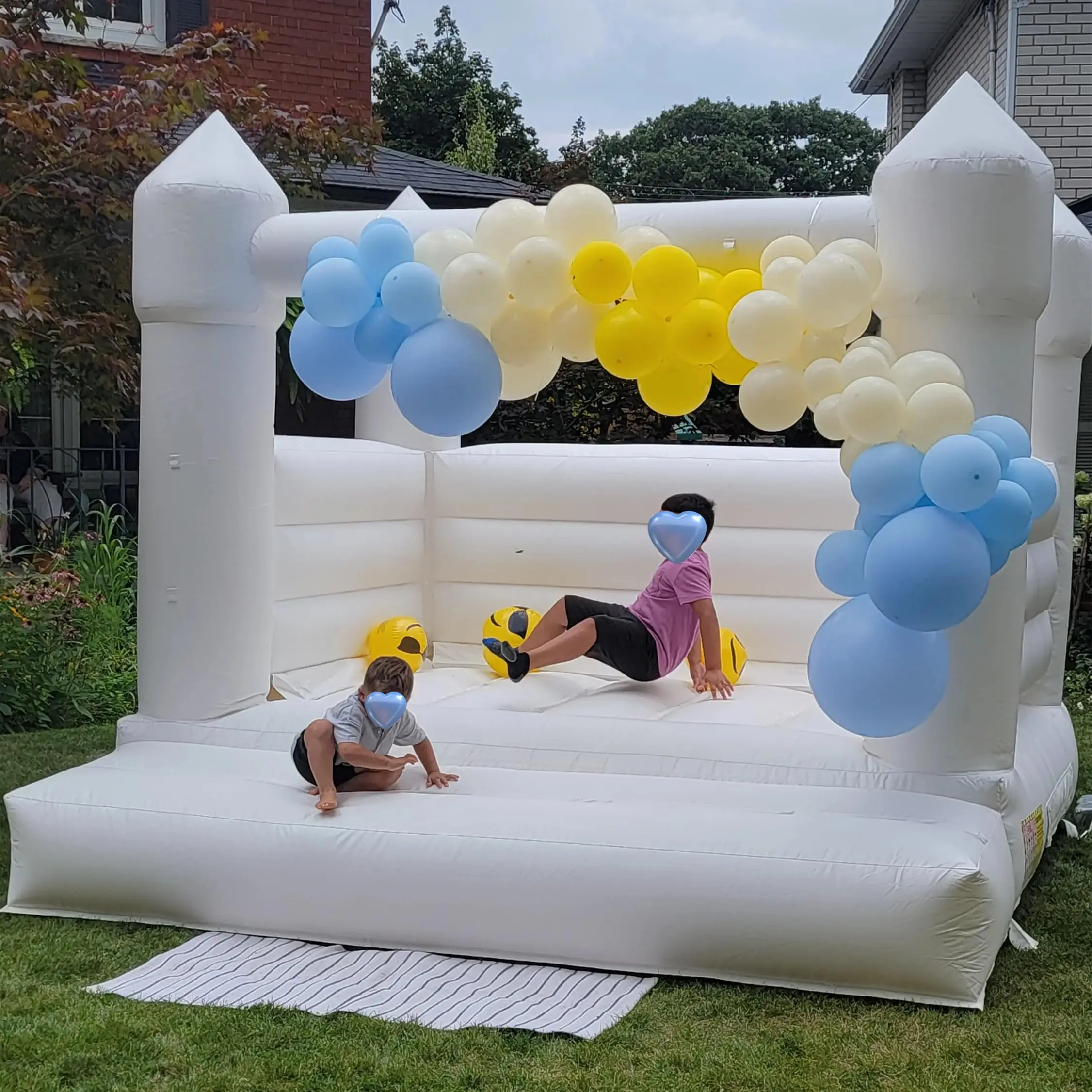 Kids Large White Bounce House PVC White Bounce Castle for Unforgettable Birthday Parties, Events and Weddings