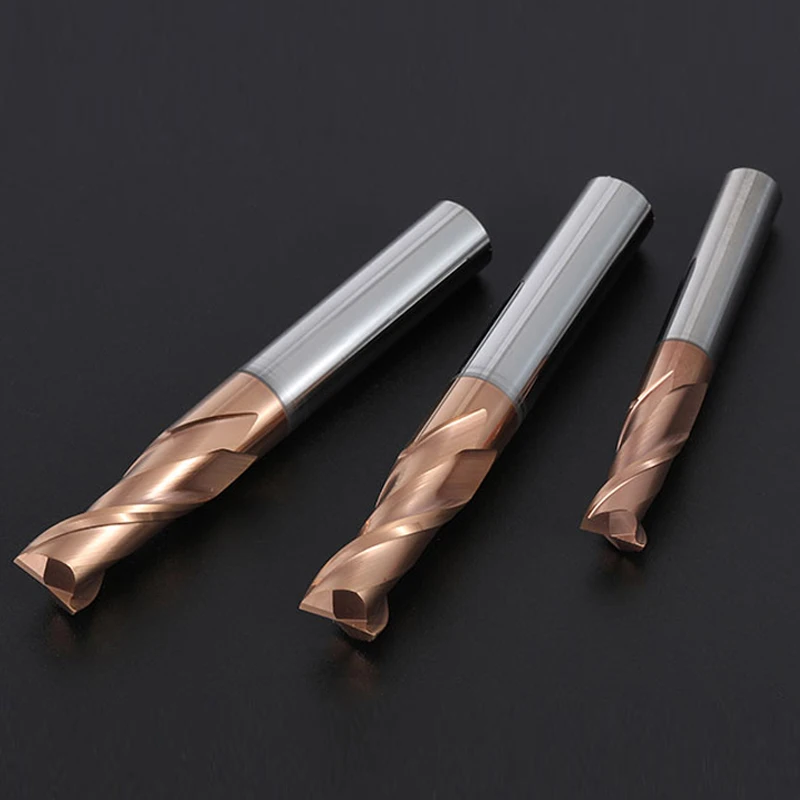 HRC55 Carbide End Mill 1 2 4 5 6 8 10 12mm 2Flutes Milling Cutter Alloy Coating Tungsten Steel Cutting Tool CNC maching Endmills