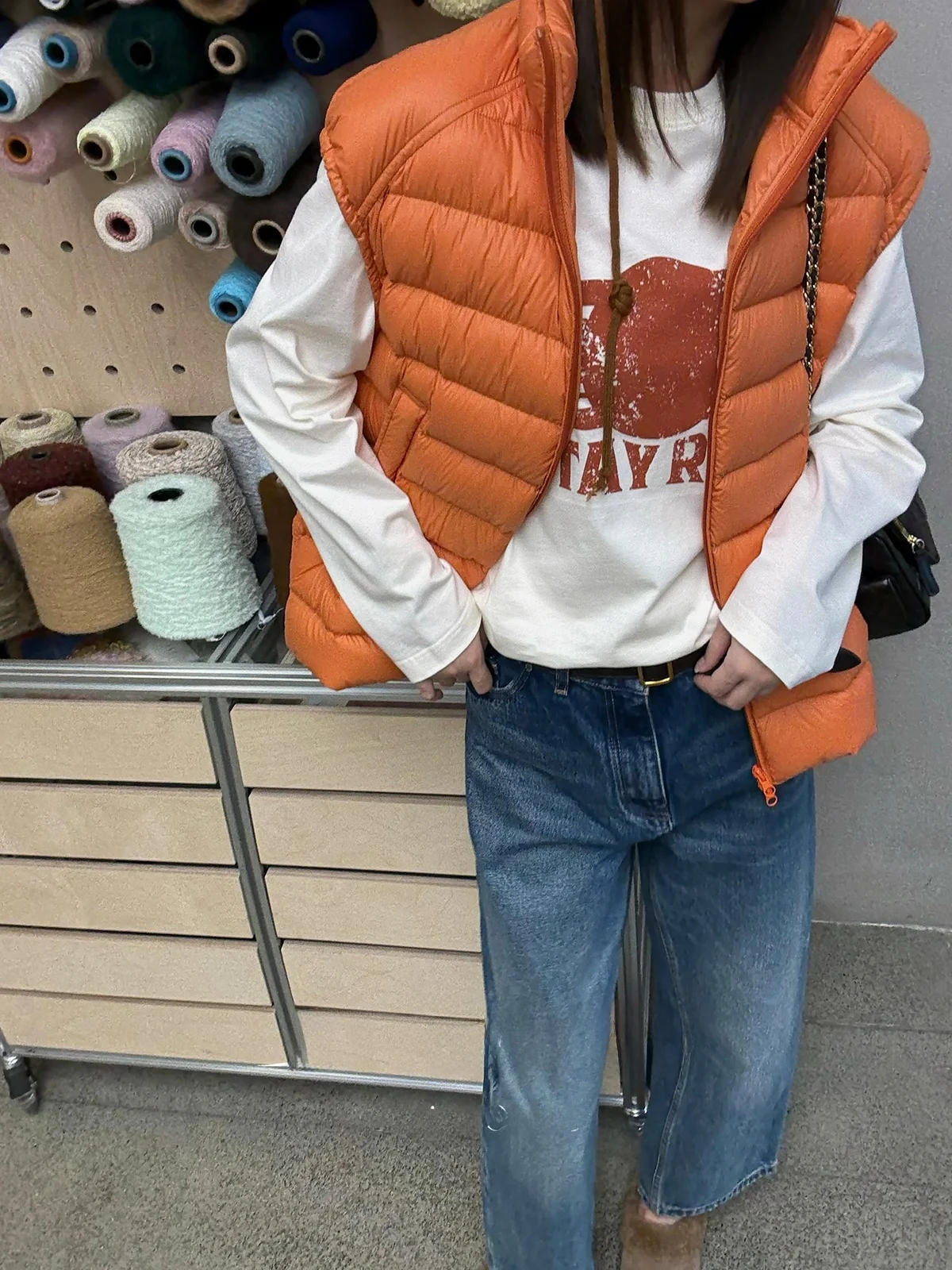 

Женская винтажная футболка Lin Rou Rou с длинным рукавом и круглым вырезом, с буквенным принтом, повседневная, из хлопка, удобная, осенняя новинка