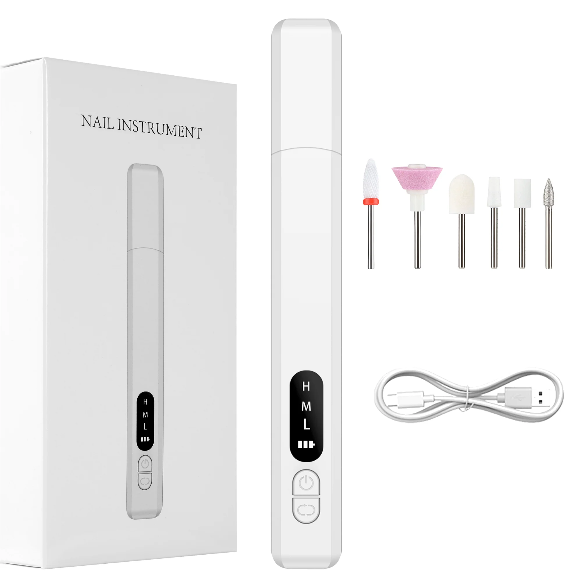 Electric nail grinder, nail polisher, portable nail polish pen, wireless polisher, small polishing pen