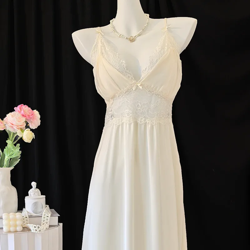 หญิงยาว Twinset Robe ชุด Nightgown เซ็กซี่ Patchwork ลูกไม้ Nightdress ชุดนอนเสื้อผ้า