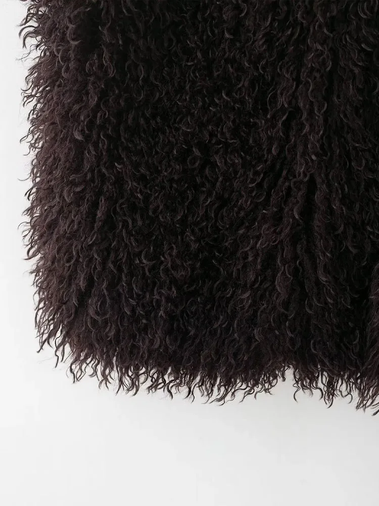 HH Frauen Mode Vielseitig Solide Drehen-unten Kragen Künstliche Pelz Weste Herbst 2025, Weibliche Einfache Kausalen Dünne Ärmelloses Top