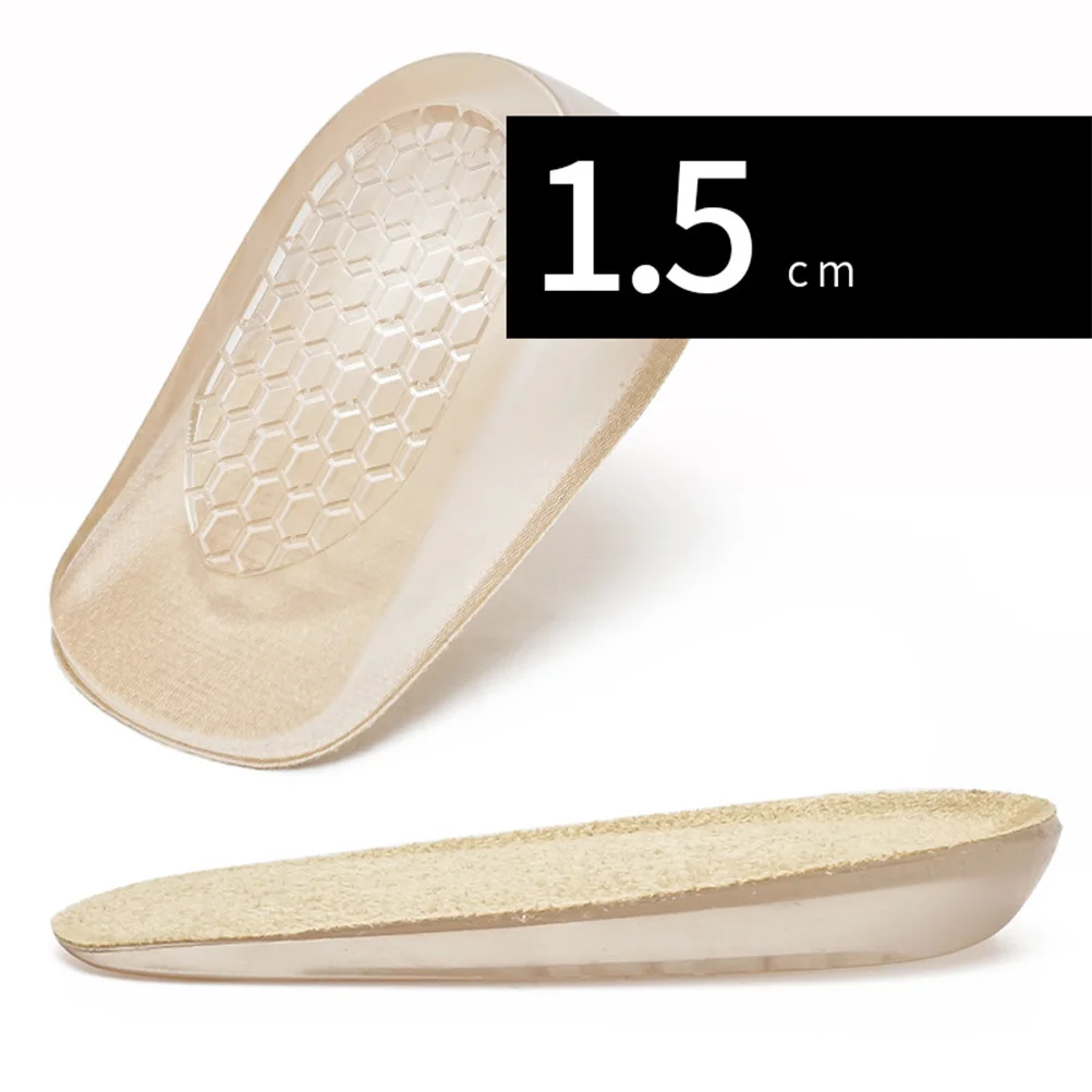 

2 Pairs Heightening Insoles Increasing Shoe Inserts Half Inner Cushions Women Sweat Absorption Shock ETPU GEL Non Slip Washable