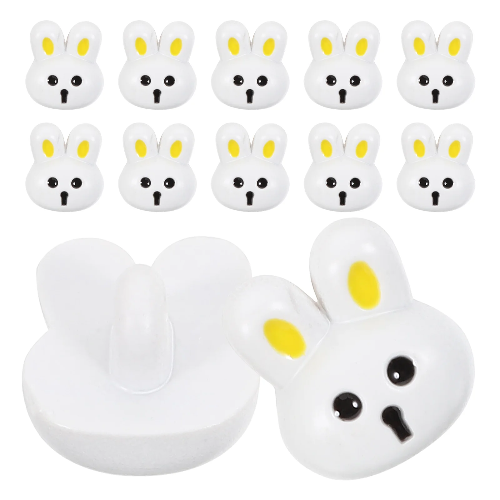 

12 Pcs Rabbit Buttons Resin Coat Sewing Decorative Small Bunny Shaped Clothes Fashion DIY Projects Mixed Color