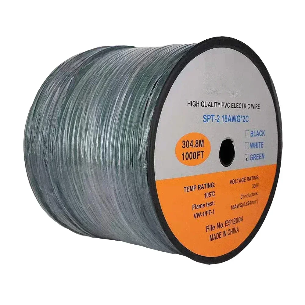 SPT-1 18AWG Extension Wire 1000' Roll Brown Outdoor Zip Spool Extend Wire