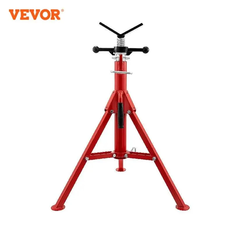 

VEVOR V Head Pipe Stand 1/8\"-12\" Capacity Adjustable Height Pipe Jack Stands Portable Folding Pipe Stands Carbon Steel Body