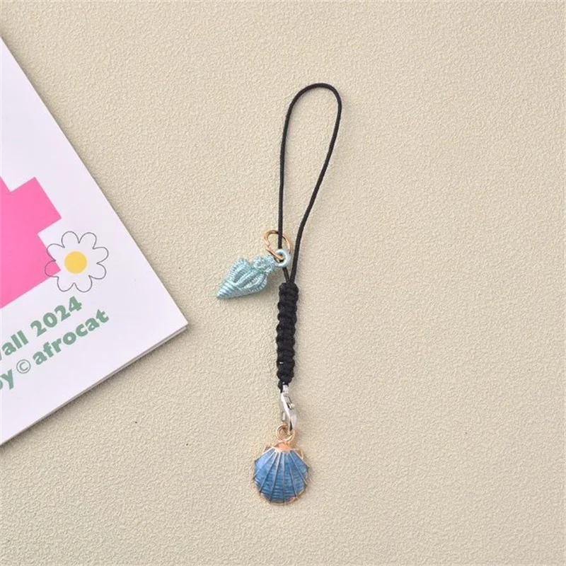 Keychain Conch Y2K Summer Ocean Style Cute Phone Charm Strap Seashell Jelly Fish Pendant Key Strap Lanyard Girl Woman Bag