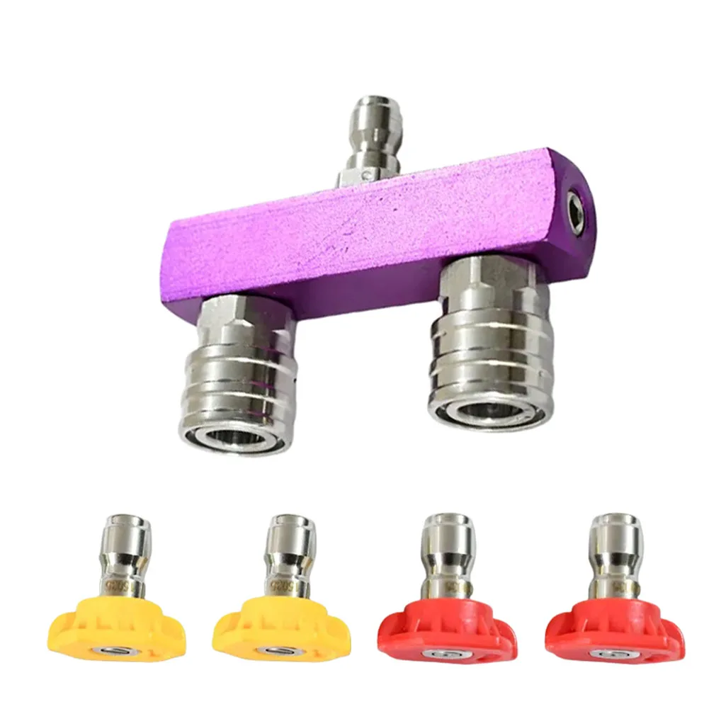 

2 In 1 High Pressure Cleaner Nozzle Head Set 1/4 Male Female Quick Connect Summer Garden Decorations
