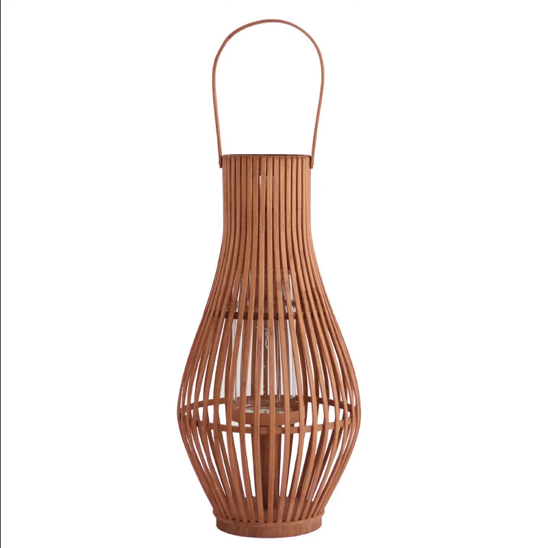 

Retro floor-to-ceiling wind lamp candlestick handmade bamboo lantern model room B & B hotel garden decoration