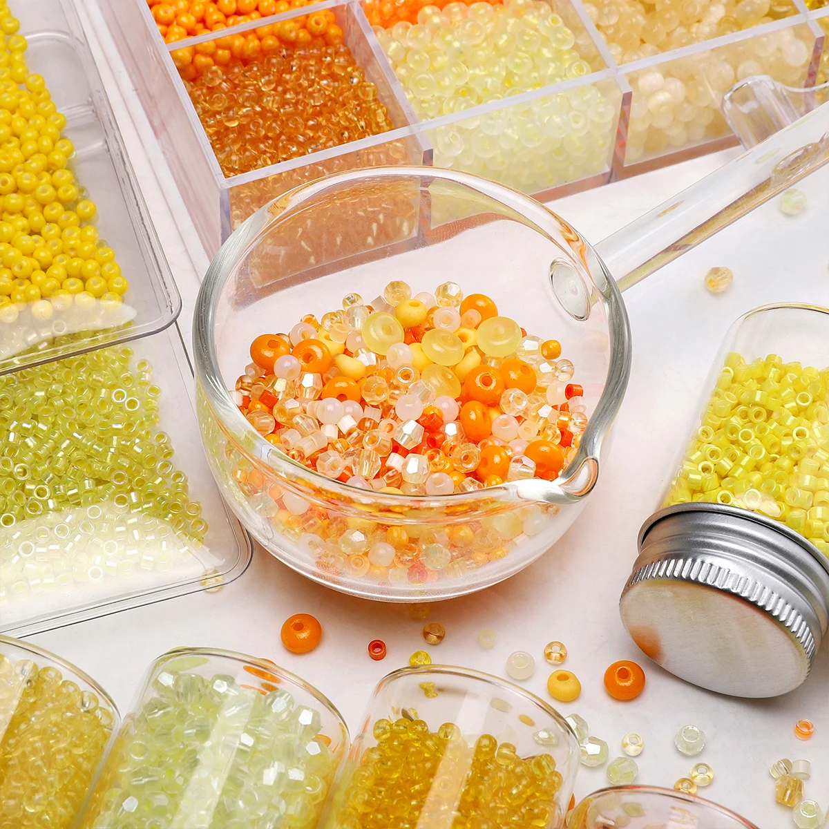 High Quality Glass Rice Beads In Various Styles Orange Yellow Series Loose Beads DIY Bracelets Necklaces Accessories Making view 6