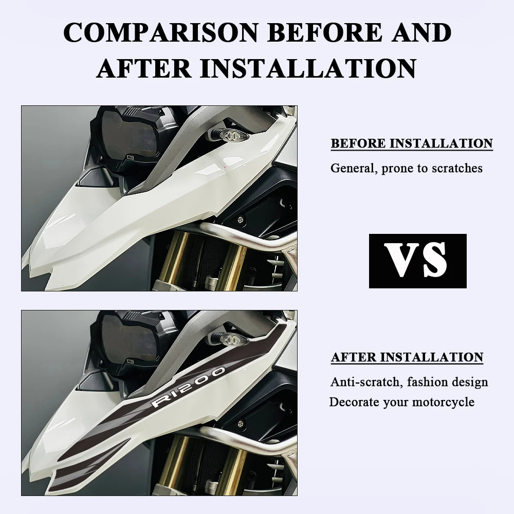 Fashion Motorcycle Front Fairing Decal Accessories For BMW R1200GS R 1200 GS R1200 1200GS 2013-2017 Motorbike Stickers Protector