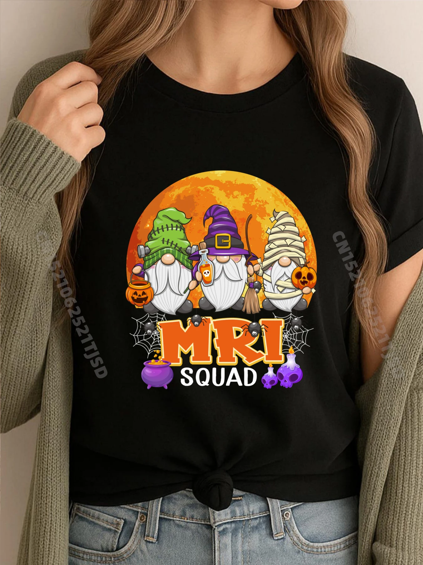 

MRI Squad Halloween MRI Tech Gnome Matching White T Shirt Woman Tshirts Woman Birthday