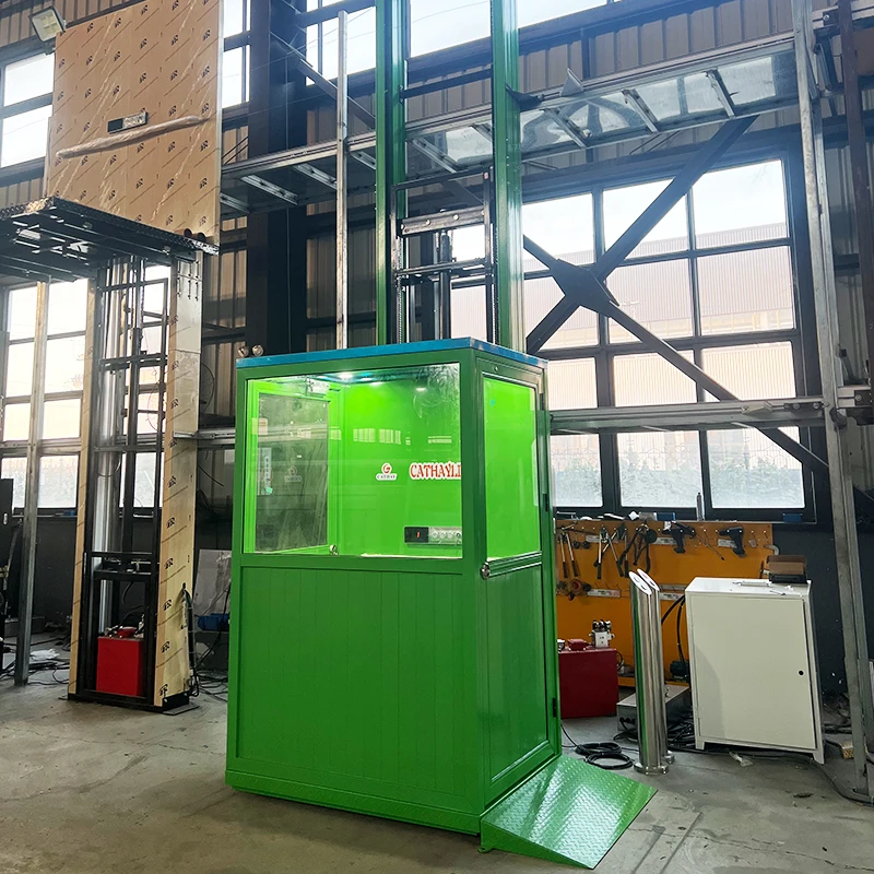 Simple Hydraulic Home Passenger Elevator with Stainless Steel Construction Small Design for Residential Use