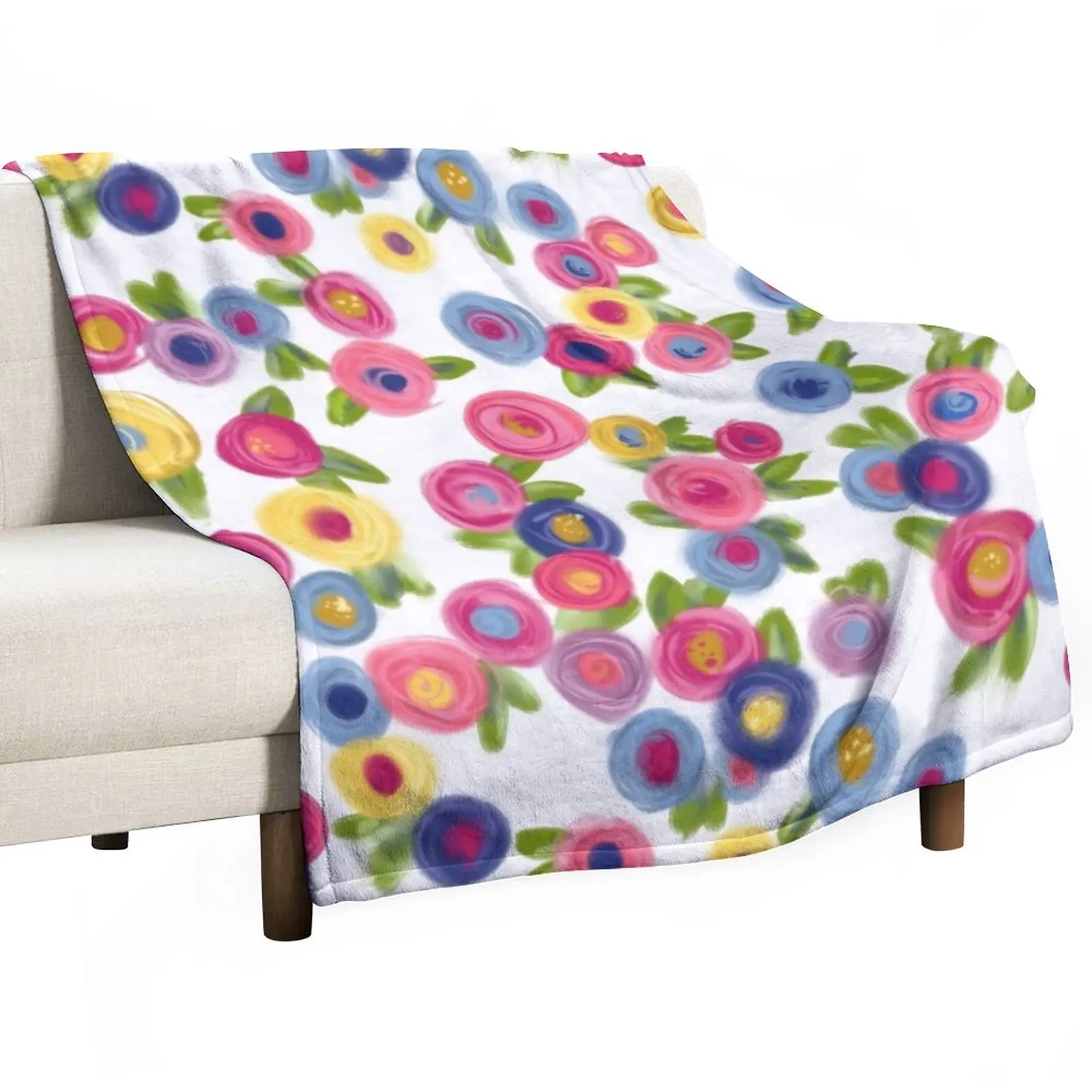 

New Rose Garden Rose Flowers Cottage Garden blue purple pink orange turquoise Throw Blanket Large Sofa Flannel Blankets