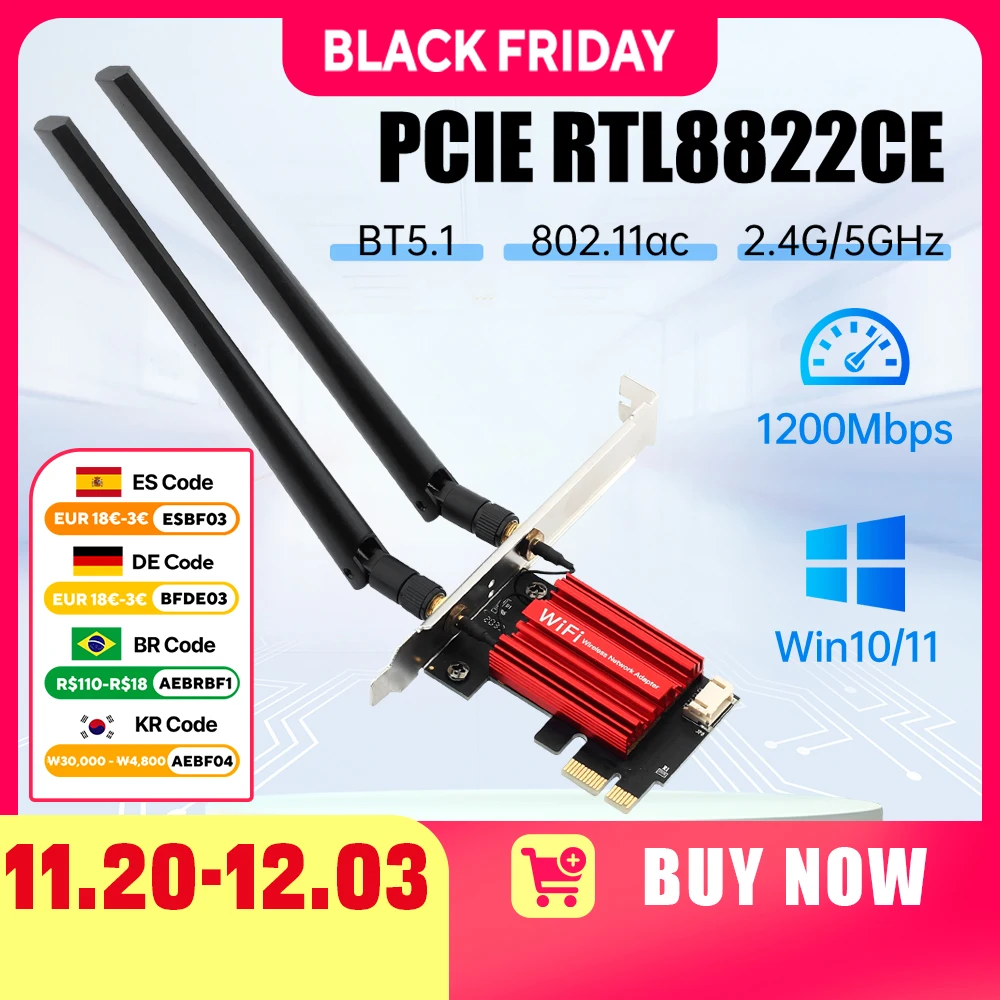 

FENVI WiFi 6 AX900 PCIE WiFi Adapter Bluetooth 5.4 802.11AX 2.4G/5GHz 900Mbps Wireless Network Card for Desktop Win 10/11