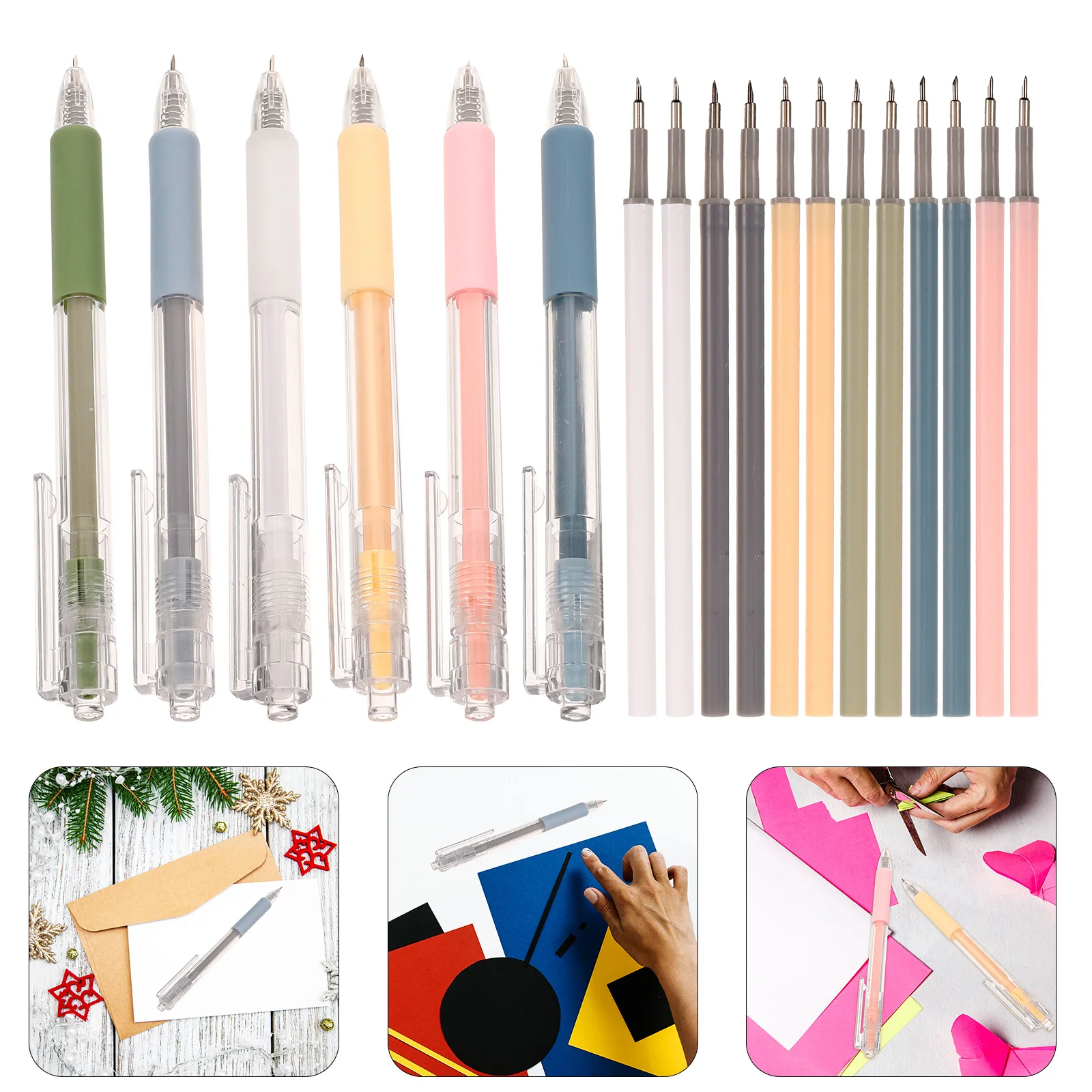 1 set 1 Set Pen Shape Paper Cutter Plastic Metal Durable Lightweight Portable For Cutting Paper Card Tape Craft Diy Scrapbooking