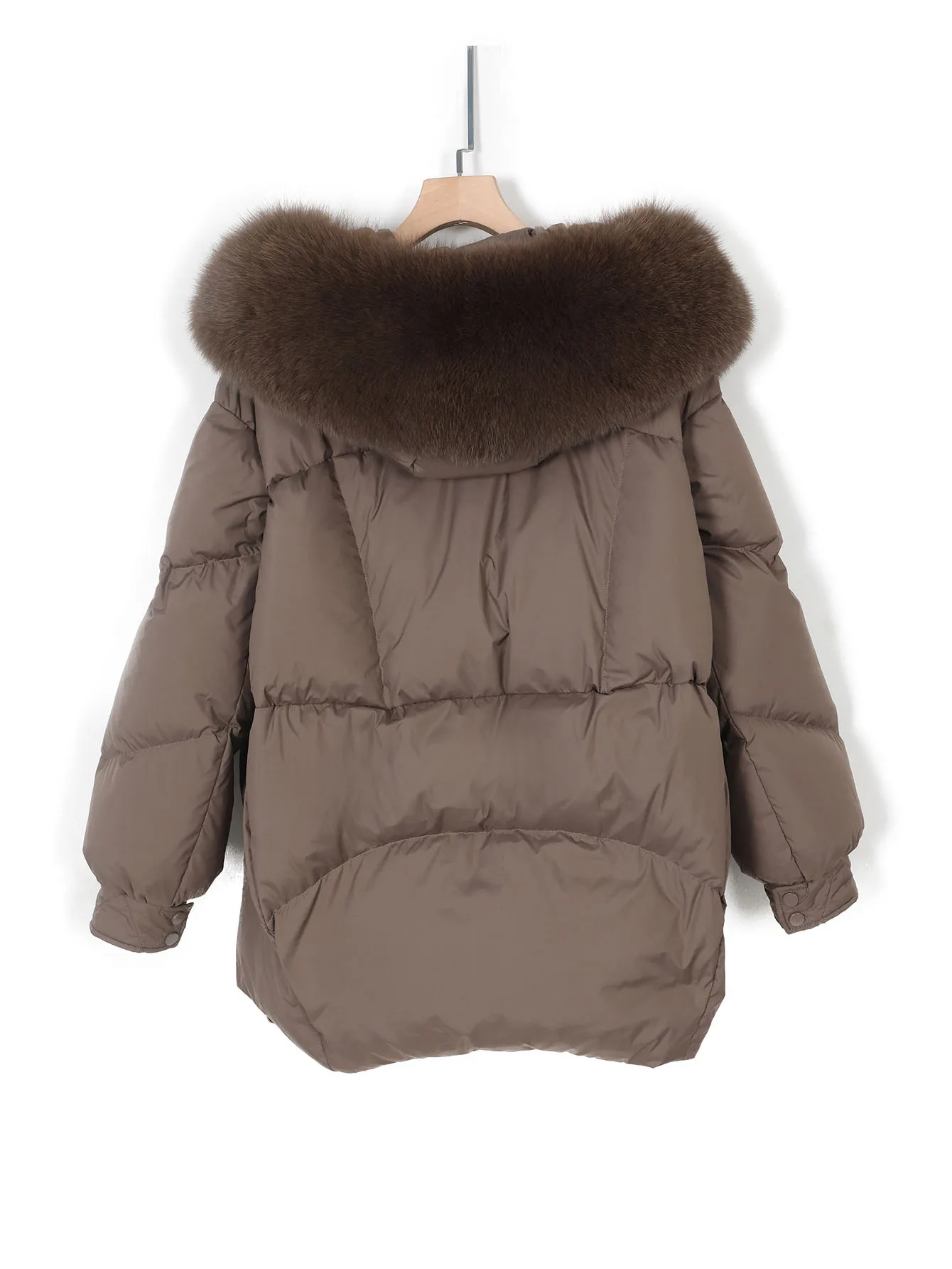 Plus Size Tops Maomaokong Women's down Jacket with Real Fox Fur Collar Windproof Warm Hooded Winter Coat Snowproof Outerwear