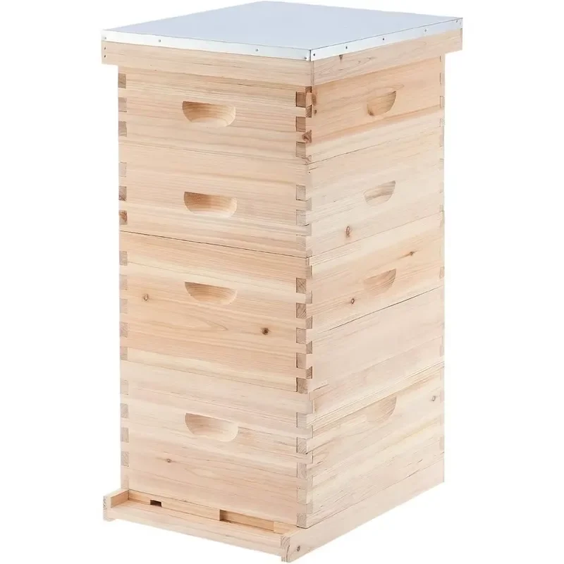 5-Layer Beehive Kit Starter Hive Box Wood Frame Farm-Applicable New Beekeeping Supplies Honey Production 1.5 Year Warranty