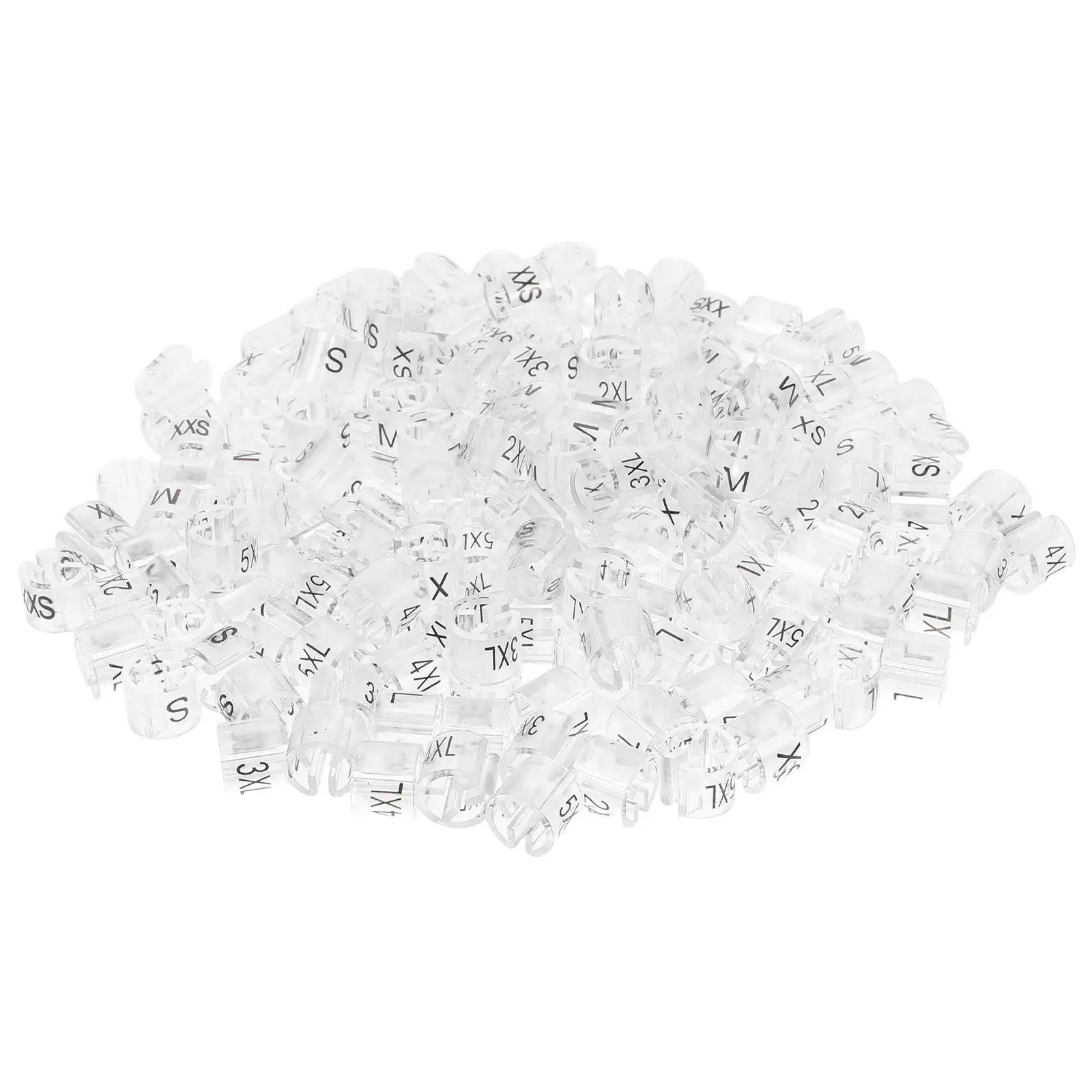 150Pcs Clothes Hanger Size Markers Round Plastic Clips for Retail Closet Organization S M L Size Clips for Hangers