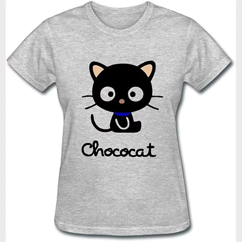 تي شيرت علوي طراز 2000 Cat Y2K، تي شيرت بأكمام قصيرة للقطط، قميص نسائي مطبوع عليه رسومات Harajuku، قميص إيمو لطيف