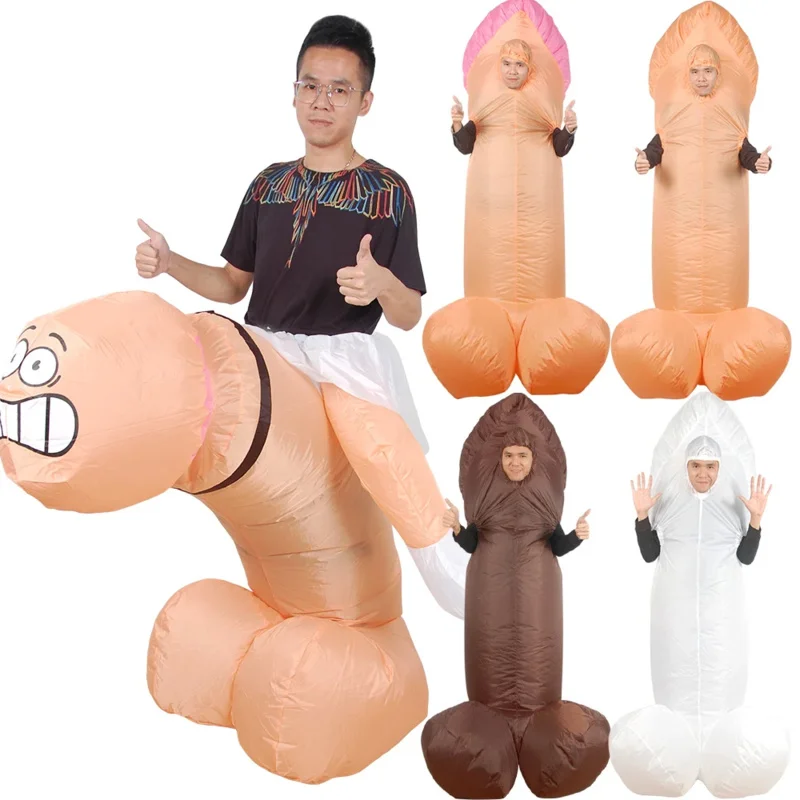 Disfraz inflable de pene para adulto, traje Sexy y divertido para fiesta de Halloween