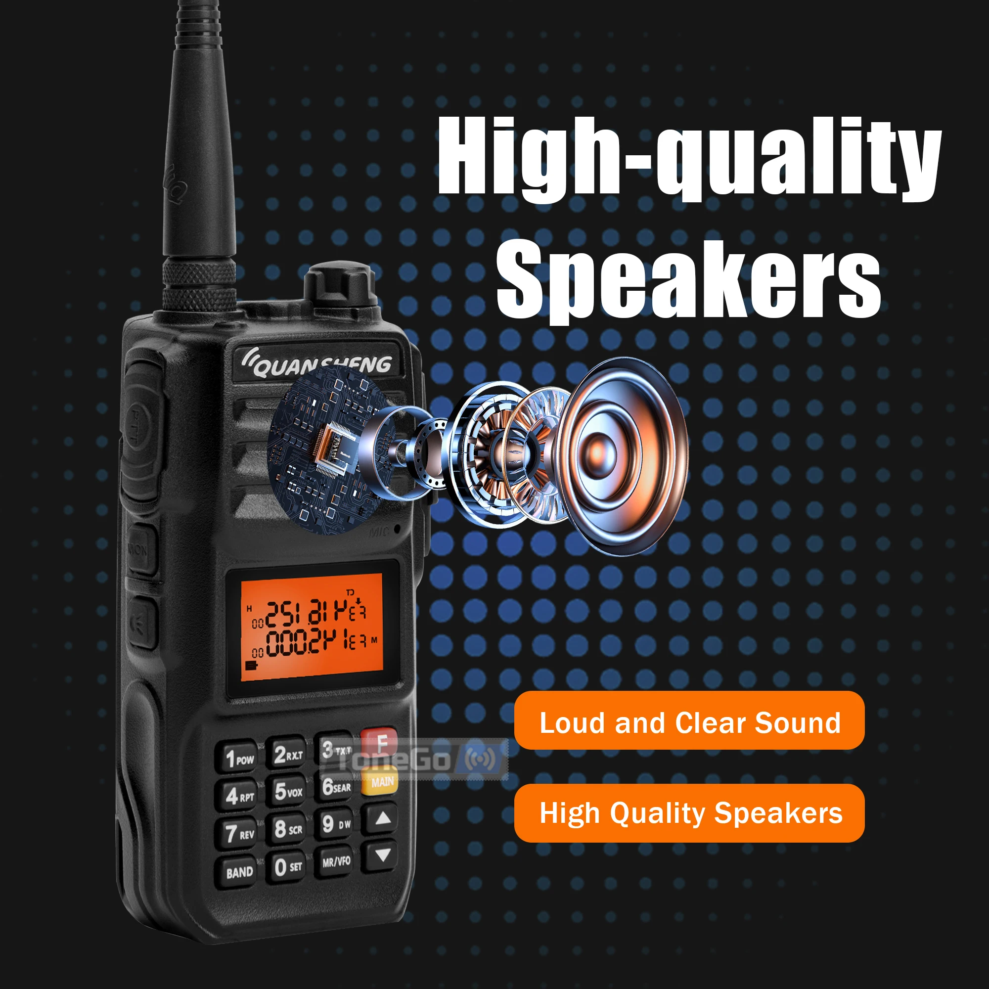 Quansheng TG-UV2 Plus 10W Walkie Talkie USB-C Pengisi Daya Superheterodyne UHF VHF Dual Band FM Jarak Jauh Portabel Ham Radio Dua Arah