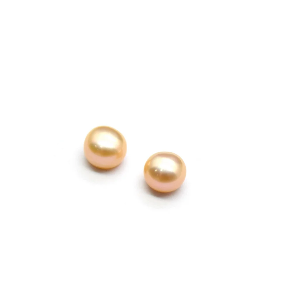 

Pair Of 12-13mm South Sea Pink Bottom Pearl & Half Drilled & Can Make Earring Or Ring