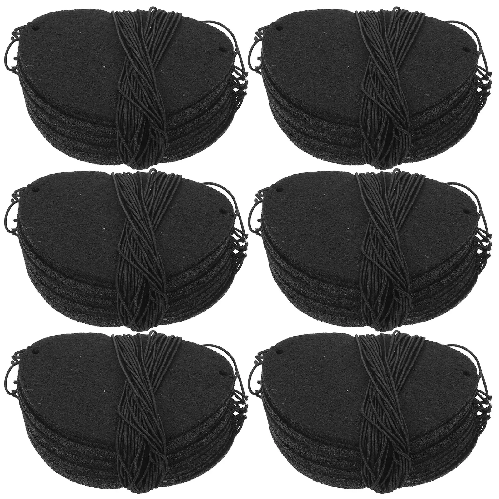 96 Piezas de Parches para Ojos de Pirata de Halloween, de Fieltro Negro con Correa Elástica, Cómodos para Juegos de Rol de Pirata, Artículos de Fiesta para Niños y Adultos, Cosplay