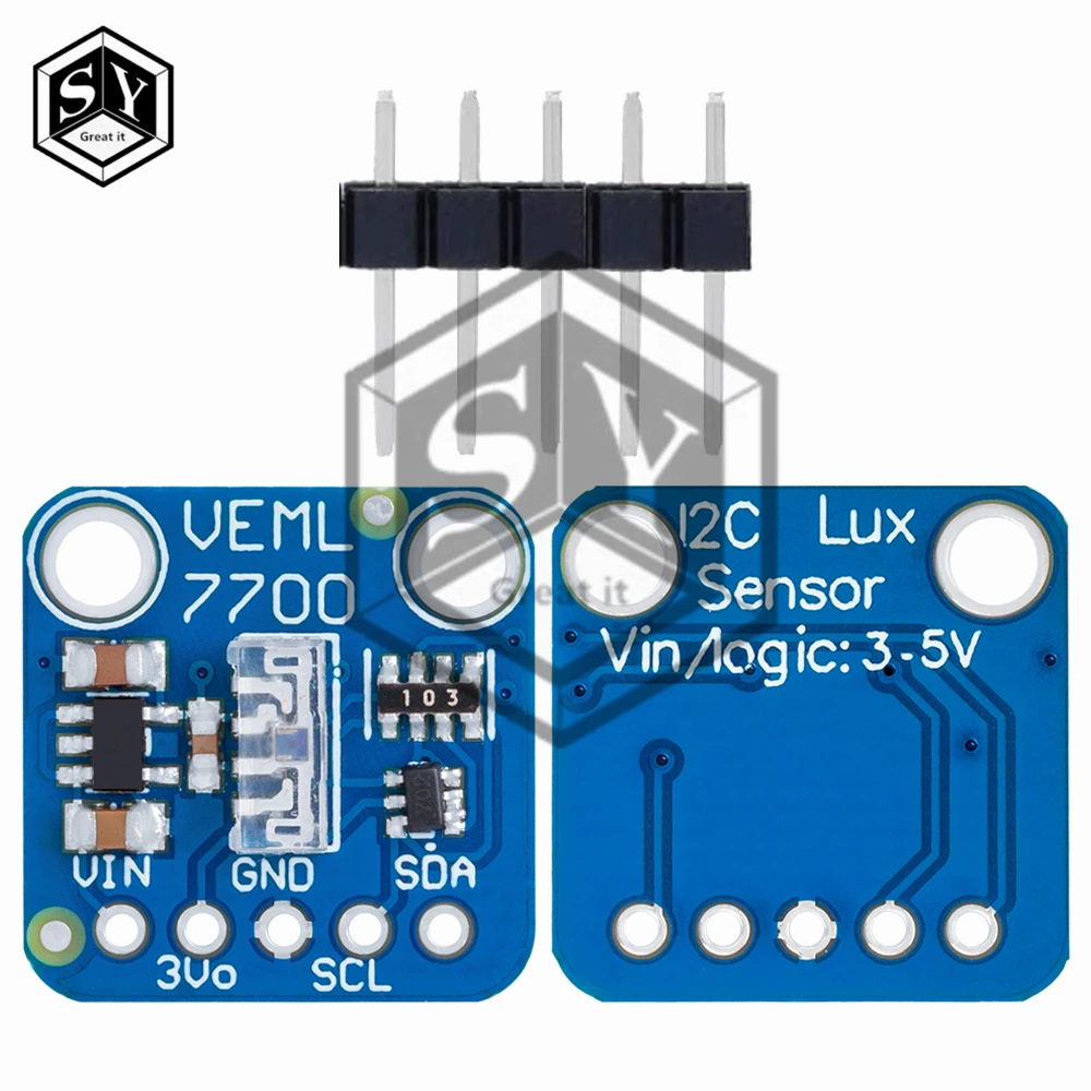 Módulo Sensor de luz ambiental VEML7700, placa Sensor de medición de luz Lux de 120k, interfaz I2C IIC de 3,3 V y 5V para Arduino Raspberry Pi