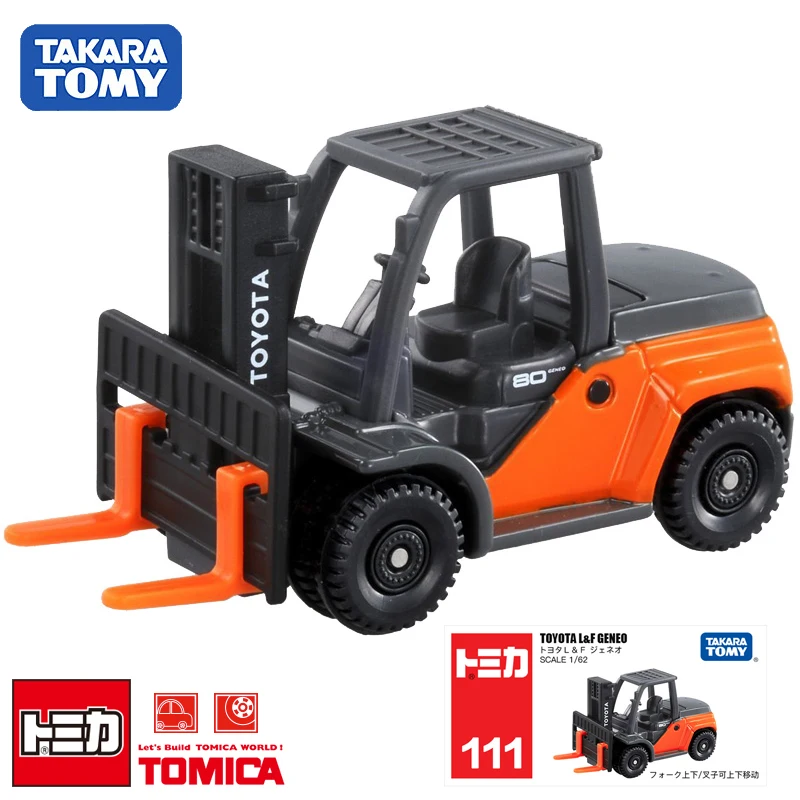 TAKARA TOMY simulation alloy car model Boy Toy Project No. 111 Toyota Forklift truck, children\'s gift, boy toy birthday gift