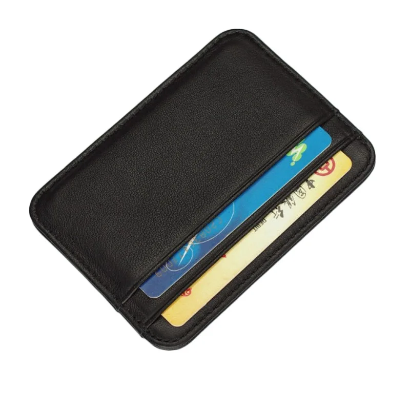 Genuine Leather Business Cardholder Two-Slot Credit Card Holder Compact Lightweight Organizer for Daily Use & Business Trips