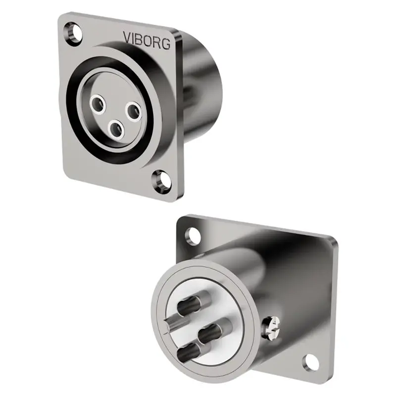 【ELECTRONIC-ACCESSORIES】VIBORG CF203R CM203R Connector Pure Copper Rhodium Socket XLR 3 Pin Male Female Panel