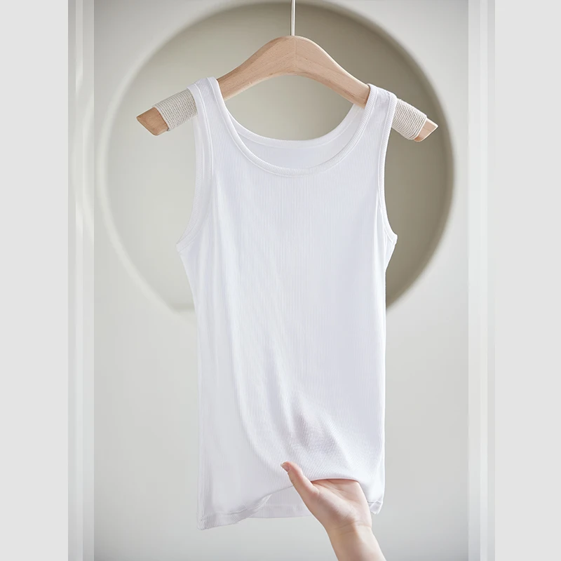 Cooling Vest for Women, Ribbed Design to Cover Side Breasts, Slimming, Seamless, Sleeveless Camisole Top, Summer Thin Style