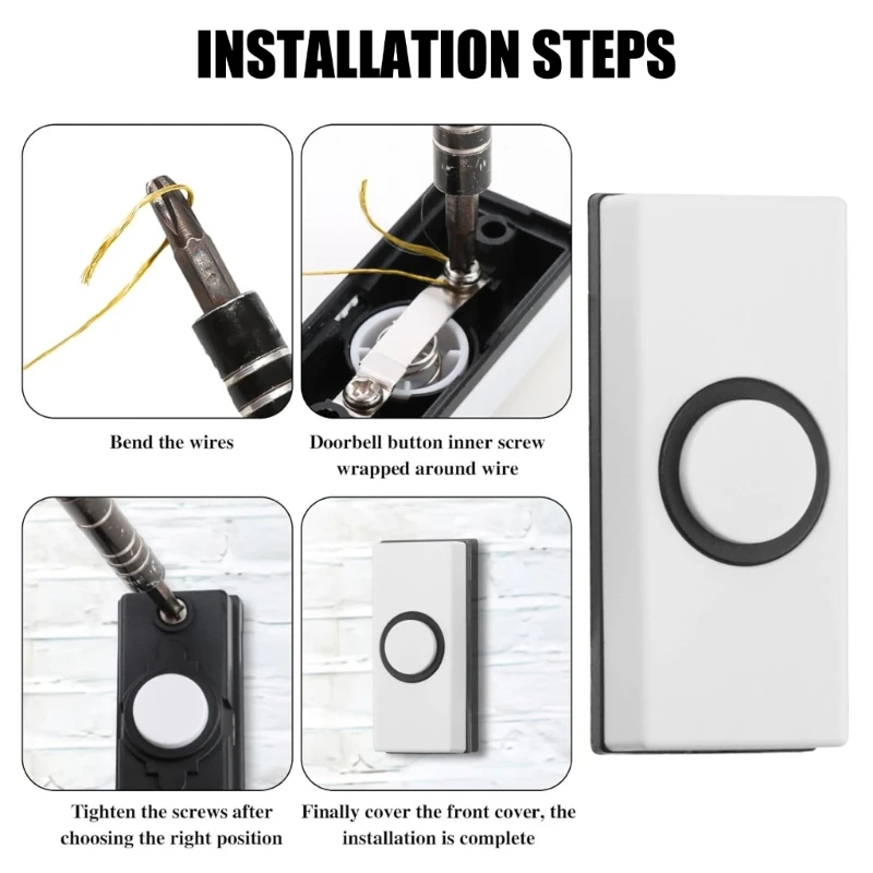 Wall Mounted Doorbell Switches with Screws Round Doorbell Push Button Replacement