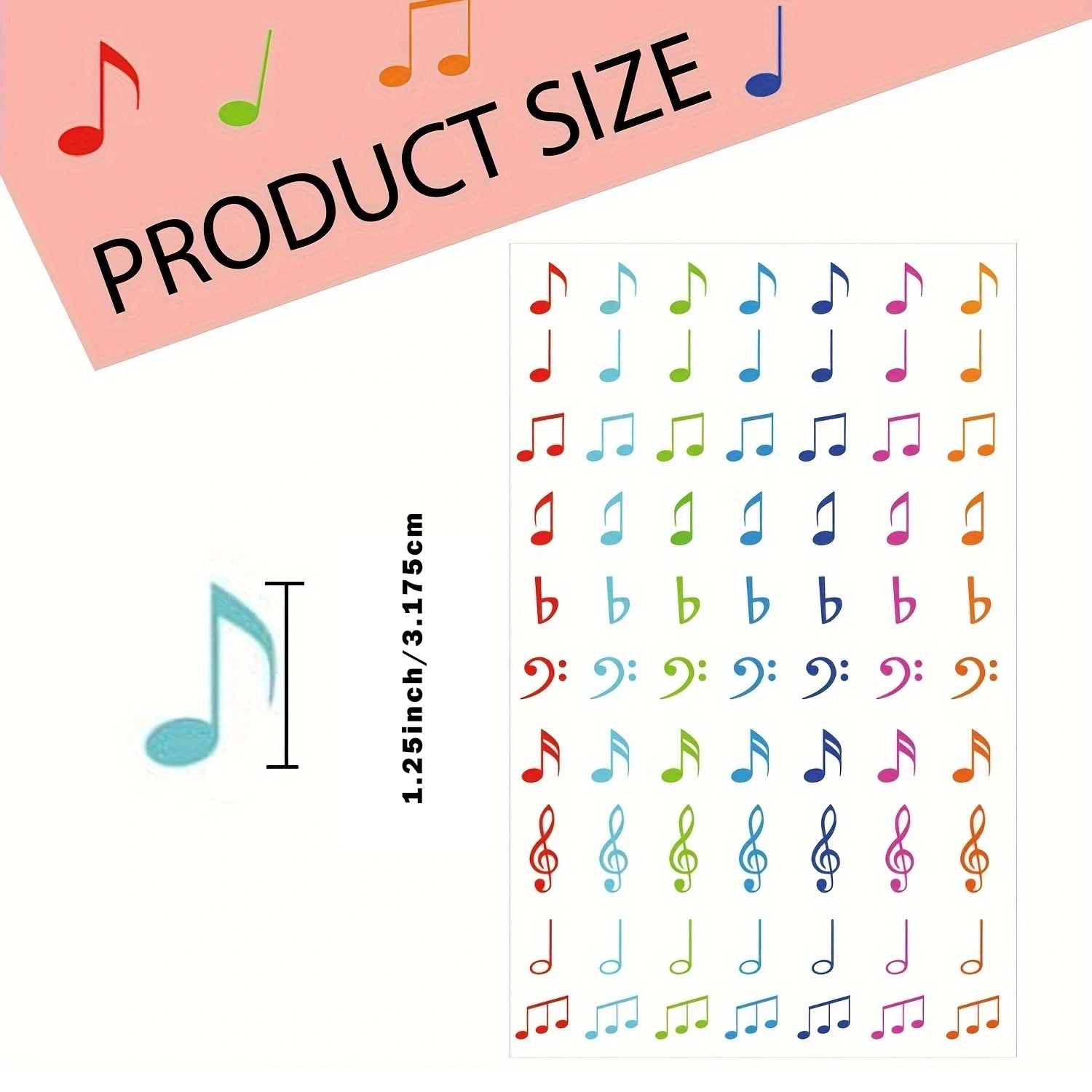 350 Pcs Color Coding Music Notes Dots Planner Calendar Scrapbooking Crafting Stickers Colorful Music Sticker