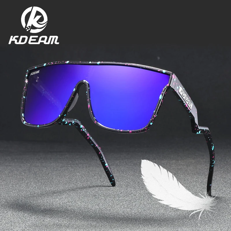 

KDEAM Creative TR90 Irregular Sunglasses Large Frame Integrated Windproof Glasses Outdoor Sports Colorful Polarized Shades KD720