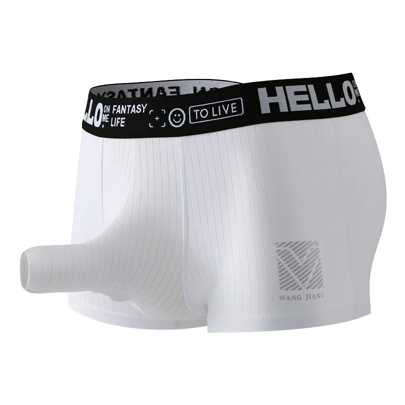 メンズ象の下着綿ボクサーパンツバルジリブペニス穴セクシーなパンティー男性ランジェリー Ropa インテリアエレファントパラ Hombre