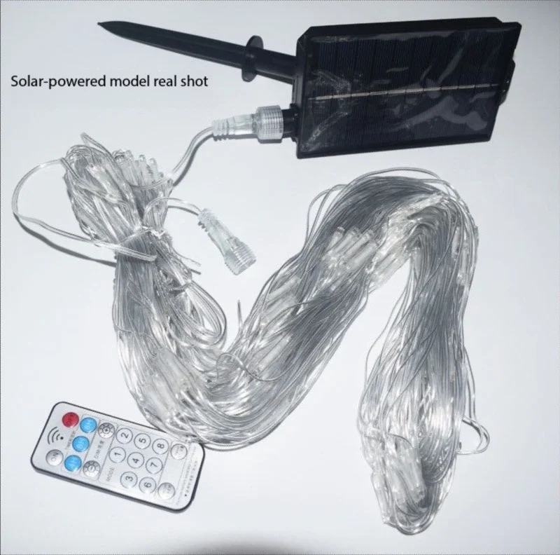 6 m 3 m di larghezza luci a rete a LED solari tenda da fata per esterni festa di nozze decorazione ghirlanda di Natale di Halloween