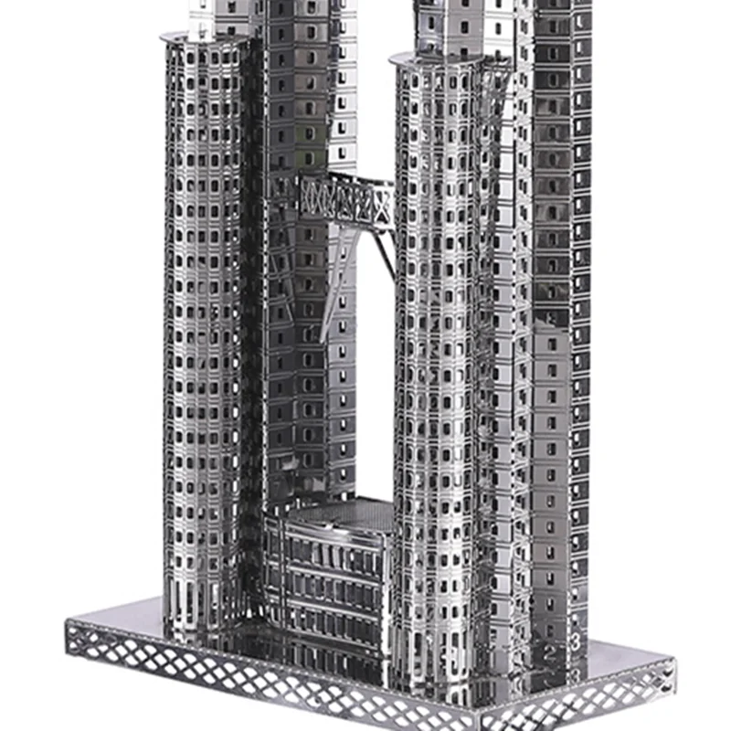 dubbele toren 3D metalen puzzelmodelsets DIY lasergesneden puzzels puzzelspeelgoed voor kinderen