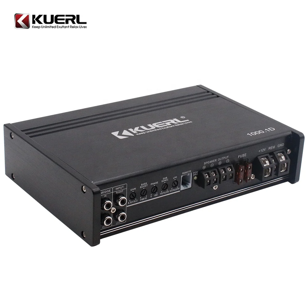 

High power stereo amplifier black car amplifier 1000W class D 1 channel digital car audio amplifier