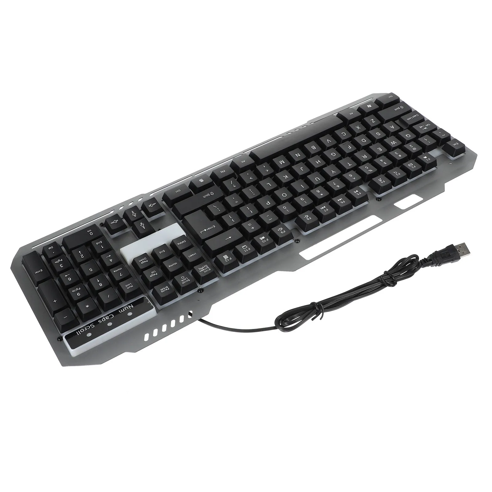 1Pcs Ergonomic Light-Emitting Mechanical Keyboard with Waterproof ABS Body Alloy Metal Panel Adjustable Angle Non-Slip Tripod