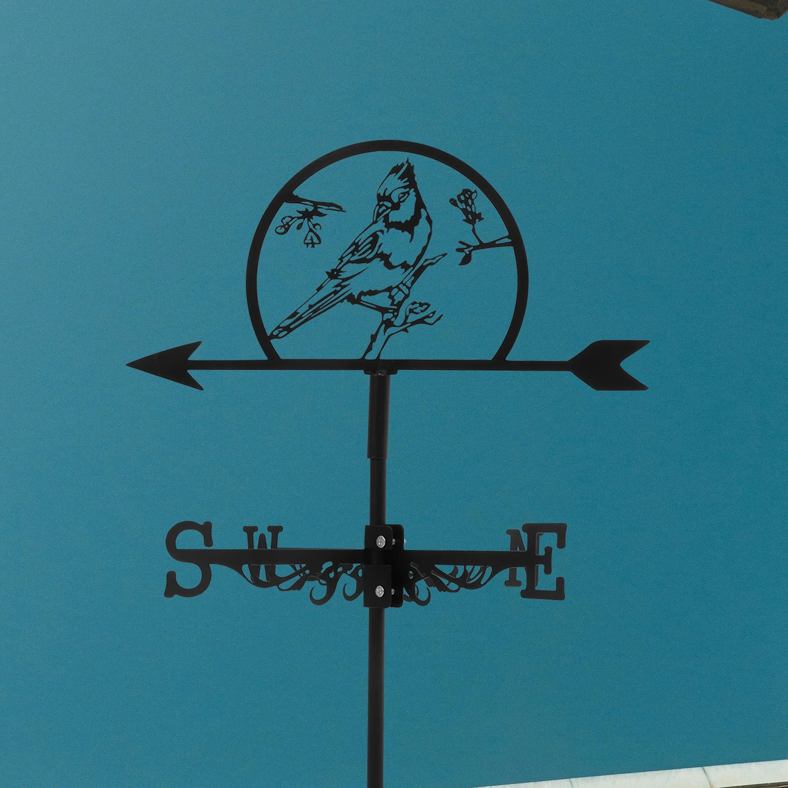 ريشة الرياح الحديدية في الهواء الطلق ريشة الطقس الزخرفية لحديقة ساحة سقف الديكور مؤشر الاتجاه المعدني إدراج الأرض #4