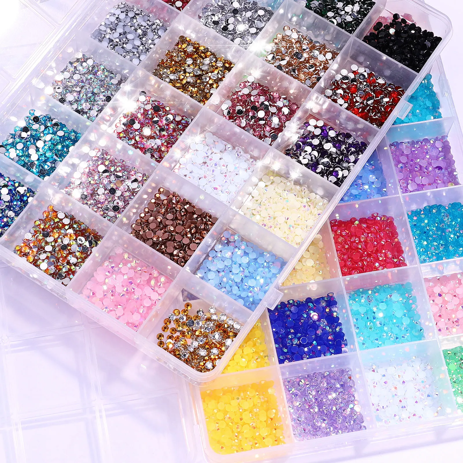 1 paquete de diamantes de imitación de colores mezclados para uñas, diamantes de cristal para uñas