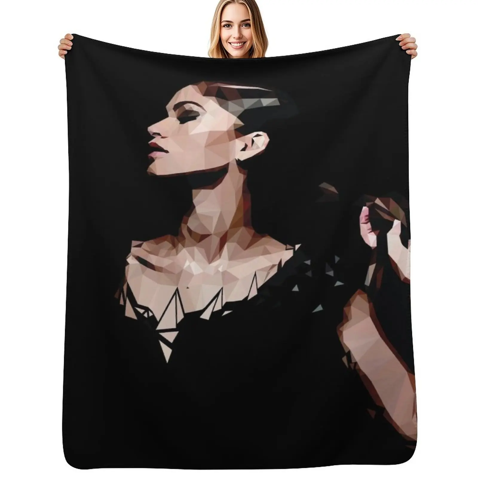 

Zendaya Low Polygon Art Throw Blanket Hair Beautifuls Thins Blanket